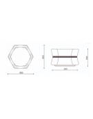 Fioriera esagonale per esterno in cemento calcestruzzo - colore Bianco pietra - cm 85x95x65h - Conforme ai CAM