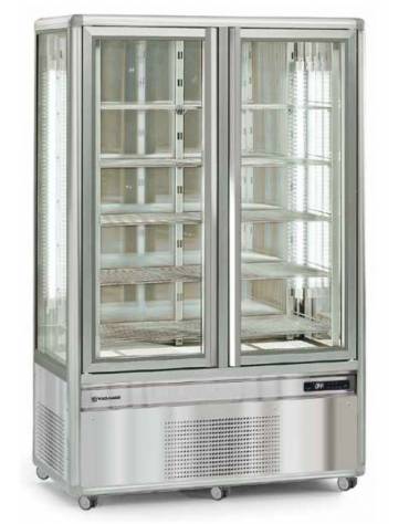 Vetrina espositiva verticale refrigerata con ripiani a griglie mm 1150x660x1810h