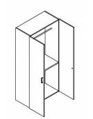 Armadio alto con asta appendiabiti ed un ripiano strutturale - 2 ante in legno con serratura - colori scelta - cm 90x45x194,7h