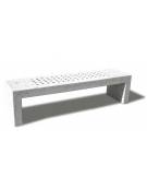 PANCHINA LINEARE IN CEMENTO CON FORI  COLORE BIANCO TRAVERTINO PER ESTERNO - CM 200X50X50H  - CONFORME AI CAM