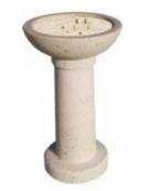 POSACENERE IN CALCESTRUZZO CEMENTO COLORE BIANCO PIETRA PER ESTERNO - cm Ø52x92h - Conforme ai CAM