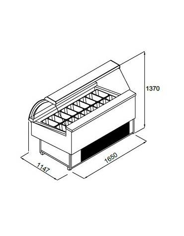Vetrina gelati 18 vaschette Lt. 5 GREZZA