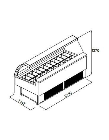Vetrina gelati 24 gusti vaschette Lt 5 GREZZA