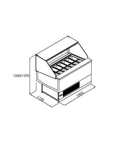 Vetrina gelati 16 gusti vaschette Lt. 5