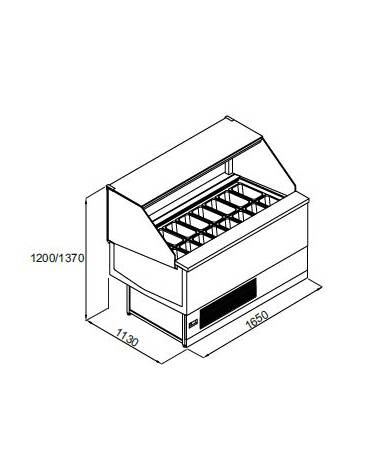 Vetrina gelati 18 vaschette Lt. 5