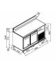 Banco birra refrigerato  +3°C +7°C  con bancalina di servizio e piano inox - N° 2 Fori-Semilavolato da rivestire-cm 150x65x113h