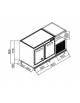 Banco birra refrigerato  +3°C +7°C  senza piano inox - N° 2 Fori - Semilavorato da rivestire - cm 150x65x92h