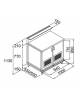 Banco birra neutro con 2 antine inox - con bancalina di servizio e piano inox -Semilavorato da rivestire - cm. 100x65x113h