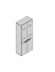 Contenitore 2 ante basse legno 2 ante vetro fumè 90x35x213h