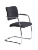 Poltrona visitatore conferenza con telaio a slitta in acciaio cromato - schienale basso cm 57x57x85h