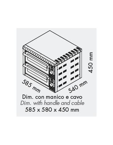 Forno elettrico per pizza Camera doppia con vetro da cm 41x36x9h