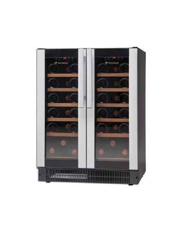 Cantinetta per vini ventilata con due scomparti e doppia temperatura, capacità n°38 bottiglie mm 600x610x820h