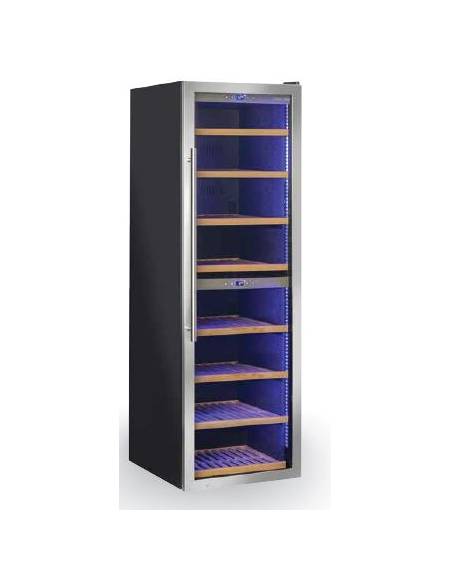 VETRINA REFRIGERATA – CANTINA VINO, CAPACITÀ 70, 174, 208 BOTTIGLIE, TEMPERATURA +5/+10 +10/+18°C, MM 598X685X1923H