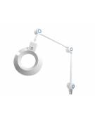 Lampada medicale con lente d'ingrandimento biconvessa in vetro ottico con Ø 120 mm- su piantana carrello-Adatta per dermatologia