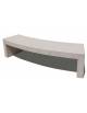 PANCHINA CURVA CONCAVA IN CEMENTO PER ARREDO URBANO - COLORE BIANCO PIETRA - CM 200x50x50H