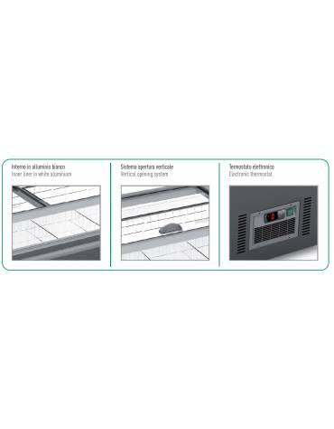 Espositore murale combinato per surgelati larghezza da cm 182