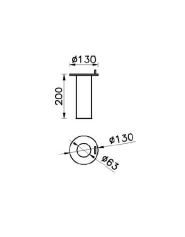 Boccola per lucchetto per dissuasori diametro 60 mm - cod. DN35256 e DN35257