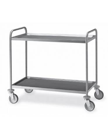 Carrello inox con N° 2 Piani stampati imbullonati-cm 89x59x95h