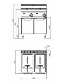 FRIGGITRICE ELETTRICA 10+10LT SU VANO produzione kg50 kW 12