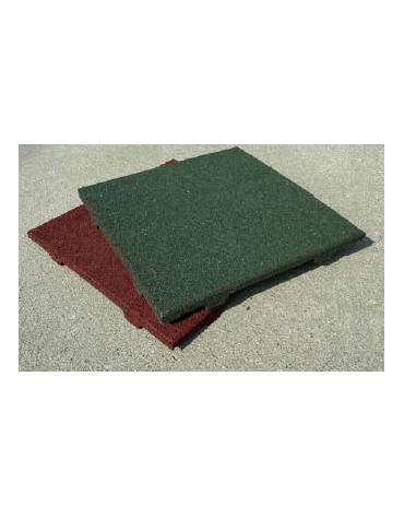 Pavimentazione mattonella antitrauma cm. 50x100 per parco giochi spessore mm. 40 - Colore rosso - Per altezza critica di caduta 