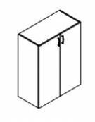 Contenitore armadio medio per ufficio - ante legno con serratura - colori ante e struttura a scelta-cm 100x45x117,9h