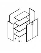 Contenitore armadio medio per ufficio - ante legno con serratura - colori ante e struttura a scelta-cm 100x45x117,9h