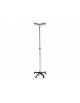 Asta portaflebo in alluminio - 2 ganci in plastica-  su piantana dotata di 5 ruote - altezza regolabile da cm 165 a cm 210