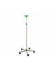 Asta portaflebo 4 ganci in plastica - in acciaio inox AISI 304 - dotata di 5 ruote - altezza regolabile cm 135/215