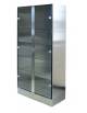 ARMADIO INOX PER SALA OPERATORIA ANTE TUTTO VETRI TEMPERATI E ZOCCOLO RIMOVIBILE - CM 100X48X190H