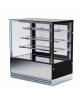 Espositore vetrina refrigerata pasticceria con basamento inox -N°3 Mensole-Refrigerazione ventilata +2/+10°C - cm 120x74x130h