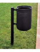 Cestino portarifiuti Lt 45 da tassellare di forma cilindrica, in acciaio zincato e verniciato - cm 50x44,9x100h