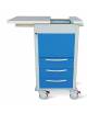 CARRELLO PORTACARTELLE CLINICHE PER GIRO VISITE OSPEDALE CON 3 CASSETTI - CM 67X63X107H