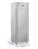 Armadio refrigerato inox - refrigerazione ventilata e guide stampate - Lt. 450 - temp. -2/+8°C - Classe D - cm 68x73x197,5h