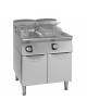 Friggitrice professionale a gas su mobile 2 Vasche lt. 21+21-Accensione elettrica e bruciatori esterni alla vasca-cm 80x90x85h