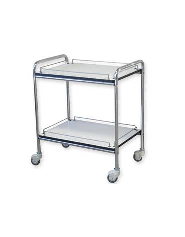 Carrello ospedaliero con corpo e maniglie in alluminio  - con spondine - medio - cm 70x50x78h