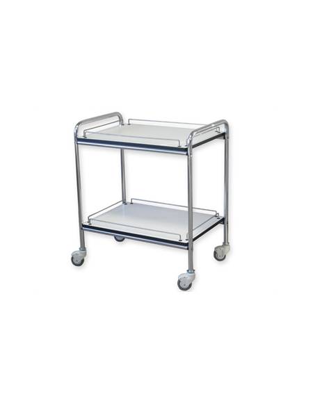 Carrello ospedaliero con corpo e maniglie in alluminio  - con spondine - medio - cm 70x50x78h