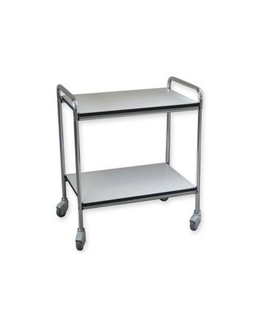 Carrello ospedaliero con corpo e maniglie in alluminio  - senza spondine - medio - cm 70x50x78h