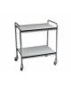 Carrello medicazione due ripiani con corpo e maniglie in alluminio - senza spondine - medio - cm 70x50x78h