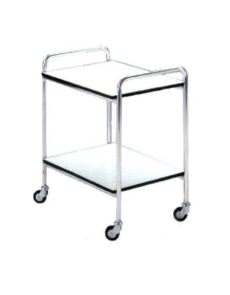 Carrello con corpo e maniglie in alluminio -2 ripiani in bilaminato - cm 60x40x77h