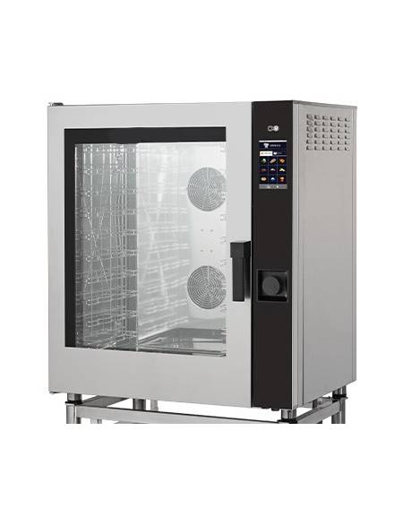 Forno a gas in acciaio inox  a convezione - vapore diretto gastronomia - 10 teglie - cm 92x75x107,5h