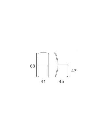 SEDIA IN LEGNO PER CUCINA CON SEDILE IN PAGLIA - CM 41x45x88h 