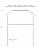 Barriera con piegatura a freddo di tubolare in acciaio Ø48 a forma di U rovesciato, da inghisare - cm 60x100h