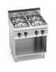 Cucina professionale industriale a gas 4 fuochi per ristorante cm 80x71,4x90h