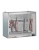 Espositore pensile sospeso inox refrigerato +4 +8 °C con vetri scorrevoli e 2 ripiani - Dimensioni cm L100XP50XH80