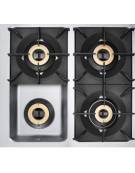 Cucina 4 Fuochi a gas MEDIA POTENZA con forno a gas GN 2/1 - cm 80x90x85/90h