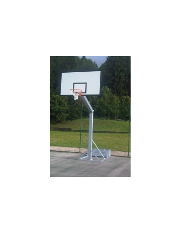 Impianto basket monotubolare sez cm 15x15, sbalzo cm 165, trasportabile