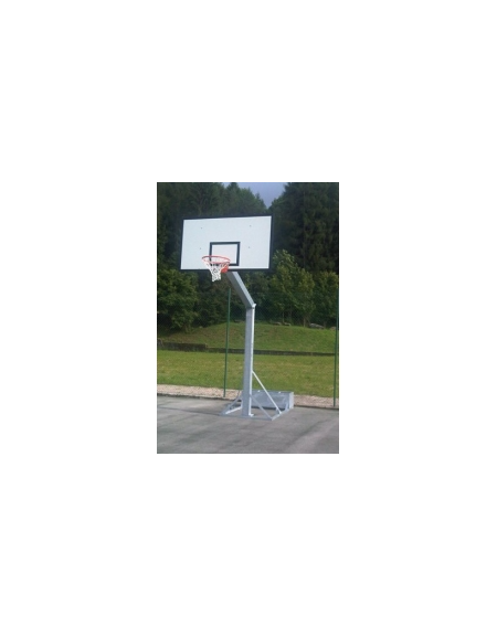 Impianto basket monotubolare sez cm 15x15, sbalzo cm 165, trasportabile