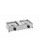Fornello professionale a gas da appoggio 2 fuochi in linea da 6+6 Kw in acciaio inox - cm 75x35x17h