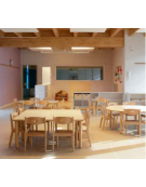 TAVOLO GRANDE RETTANGOLARE CON STRUTTURA IN METALLO TONDA Ø MM 40 - CM 140x80x76h - CONFORME AI CAM