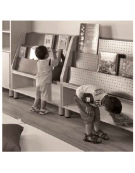 PANNELLO LIBRERIA A MURO CON PROFILI ANTICADUTA LIBRI - cm 50x84h - CONFORME AI CAM